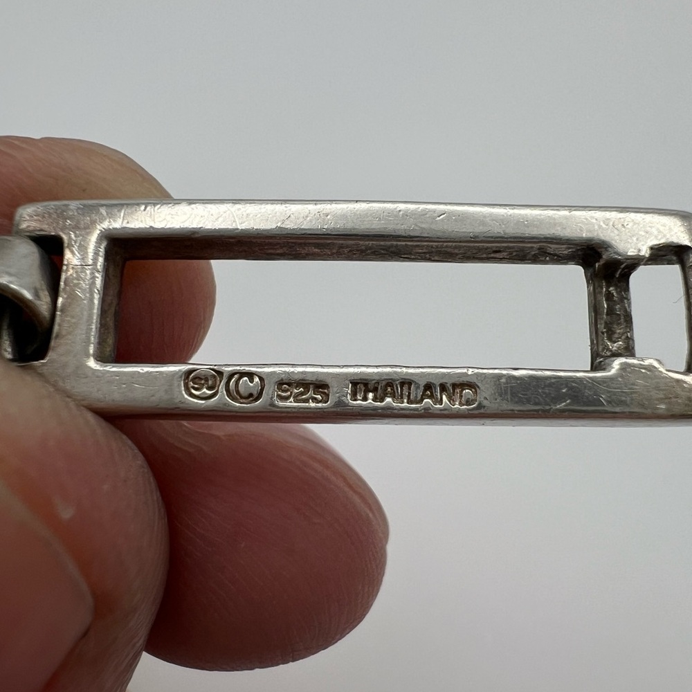 Sterling Silver Bracelet With Rectangular Cutout … - image 3